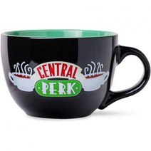 Silver Buffalo FRIENDS Central Perk ブラック 세라믹머그 특대 커피 스프용 24온스, 24온스 프렌즈 센트럴파크