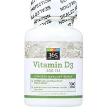 유기농비타민d 액상 임산부 어린이비타민d 365 by Whole Foods Market 비타민 D3 400U 100 소프트젤, 단일수량, 단일개당 용량/중량/정