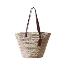 기저귀 가방 ZCMEB 썸머 빨대 여성수제 바스켓 숄더백 비치 여행 대용량 토트백, Free Size, Photo color