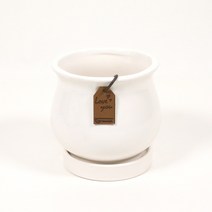 화이트 원형 디자인 도자기 11cm 분갈이 실내 사무실 화분, jar2-1111(화이트)