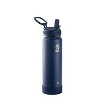 다케야 액티브스 빨대 뚜껑 단열 스테인리스 스틸 물병 18온스 오닉스, Midnight Blue, 24 oz, Straw Lid