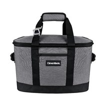 CleverMade 접이식 쿨러 백: 점심 식료품 쇼핑 캠핑 및 자동차 여행을 위한 절연, Cooler, Pack of 1, Heathered Charcoal / Black