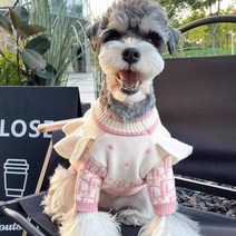 강아지옷 겨울옷럭셔리 스타일 강아지 옷 디자이너 개 작은 고양이 스웨터 슈나우저 요크 개, 05 XL