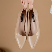 진주 포인트 발편한 펌프스 굽 5cm 구두