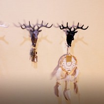 1+1 북유럽 사슴 헌팅트로피 매직 후크 3color 인테리어 소품 벽장식, 화이트_블랙