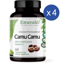 에메랄드랩 카무카무 비타민씨 캡슐 60정 Emerald Labs Camu Camu Vitamin C, 4개