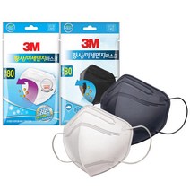 3M KF80 황사 미세먼지마스크 화이트/블랙 1box 30개입, 3M KF80 황사 미세먼지마스크 블