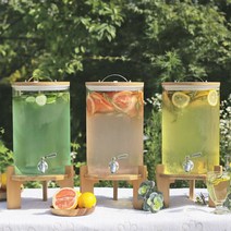 사계절 사용가능한 내열유리 음료디스펜서 5L 7.5L 10L, 베르세 음료디스펜서 5L