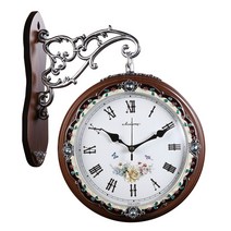 무소음 조명 양면시계 153-834 C, 월넛