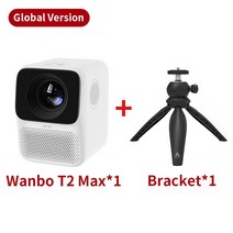 빔프로젝터 무선프로젝터 블루투스프로젝트 글로벌 버전 Wanbo T2 최대 프로젝터 1080P 미니 LED 휴대용 홈, 02 With Bracket_03 AU 플러그