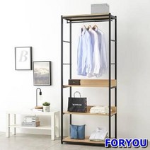 ForU97 스토리홈 리코 드레스룸 선반 행거 수납장 장롱 서랍장, 오크브라운, 상세페이지 참조