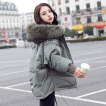 여성 유광 패딩 싱글 허니 쇼트 다운 재킷 년 겨울 신작 판 루즈하고 가늘고 윤기있고 도톰하고 따뜻한 파이 극복 작은 가벼움과 얇은 코트 조수 아미 그린 추천 -