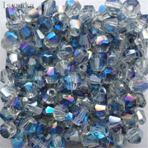 Isywaka 블루 여러 가지 빛깔의 100 개 4mm Bicone 오스트리아 크리스탈 비즈 매력 유리 DIY 보석 만들기위한 스페이서 비드, [35] clear blue