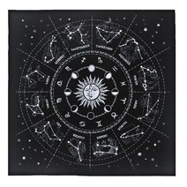 19x19in 스타 진자 보드 보드 다우징 테이블 커버 명세 보드 게임 식탁보, 검은색