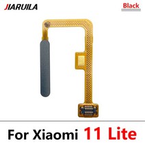 철근탐사기 100% 오리지널 Xiaomi Mi 11 Lite 홈 버튼 지문 메뉴 반환 키 센서 스캐너 플렉스 케이블, 02 Black