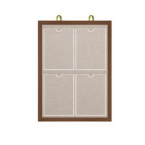 제이에스칠판 아크릴 포켓 A4 게시판 2열4구 590x770mm, 베이지색, 월넛