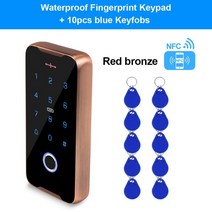 출퇴근기록기 얼굴인식 근태 지문 인식기 YiToo-지문 RFID 키패드 IP68 야외 방수 액세스 제어 금속 케이, 02 F60 RedBrown 10