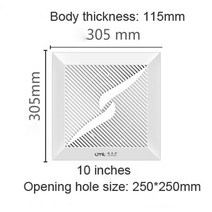 갤러리창 알루미늄루바 환기구창 덕트 팬 인치 인라인 추출기 배기 환기 벽 부엌 창 환기 다락방, 미국 어댑터, 10인치