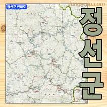 정선군전도 (소-중-대 선택가능) 강원도 정선지도, 대형150x210코팅형