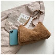 FANSYLI 여자 크로스백 가을 겨울 패션 숄더백 털가방 11A4