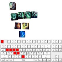 리그 오브 레전드 사용자 정의 모든 소환 영웅 기계식 게임용 개인 키 캡 미니 GK61 ANNE PRO 2 60% 키보드, Cherry Profile, Riven 8Pcs Keycap