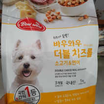 트레이더스 애견간식 바우와우 더블 치즈롤 1KG, 6개, 소고기&연어