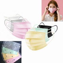 국내생산 개별포장 한지필터 덴탈 마스크 파스텔 컬러 30매, 옐로우30매