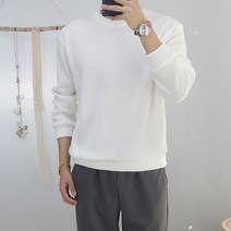 로코비전 오버핏 골지 니트 맨투맨 남자 티셔츠