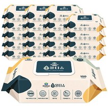 유니라인 수 유아물티슈 캡형 240g, 20팩, 100매