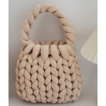 자이언트얀실 가방 아이슬란드 털실 초굵기 수제 뜨개질 가방 소재백 diy 자체 제작 핸드백 숄더백 완제품