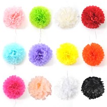 꽃볼 파티용품 종이 모빌 페이퍼 파티장식 소품 데코 폼폼, 꽃볼25cm레드