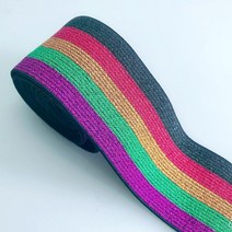 HL 38MM 1 야드 다채로운 줄무늬 탄성 밴드 나일론 DIY 웨빙 의류 가방 바느질 액세서리, [12] color 17, [01] 1 yard