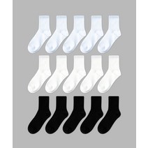 ILOGONGCHIL [10PACK] 1507 스쿨팩 삭스 스노우화이트/화이트/블랙 SCHOOLPACK SOCKS_ SNOW WHITE/WHITE/BLACK