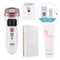 얼굴비대칭교정 미니 hifu ems 미세 전류 기계 rf 무선 주파수 마사지 피부 1세트, EU 플러그
