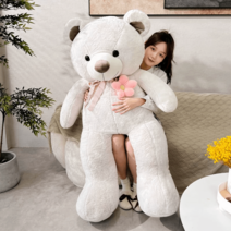 초대형 곰인형 쿠션 큰 리얼 애착 수면 심장 테디 베어 선물, 그레이플라워베어, 120cm