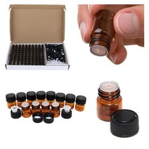 롤온공병 물파스공병 미니 에센셜 오일 병 1ml 2ml 3ml 앰버 유리 바이알 오리피스 감속기 및 검정색 플라, 01 1ml