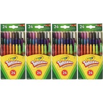 Crayola 미니 트위스트 크레용 61cm(24인치) 박스 4개 팩 총 96개의 크레용
