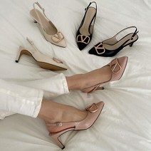 THE HEEL:LAST AVENUE [더힐슈즈] 스틸레토 골드 브이 여성여자 구두 정장화 슬링백 힐 7cm/3color qm23m704