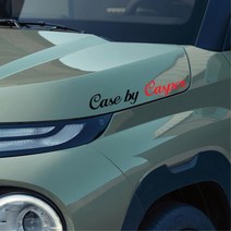 차량용 창문부착 셀프인테리어 캐스퍼스티커 경차 영업차 꾸미기 트럭 렌트, 대형, 오렌지