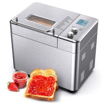 빵굽는 기계 스테인레스 스틸 1KG 15-in-1 자동 빵 제조기 600W 프로그래밍 가능한 기계 3 개 덩어리 크기, 01 CD-BM1KG_03 UK