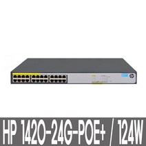 HP HPE 1420-24G-POE+ JH019A 스위칭허브 기가 24포트 124W 스위칭허브/서버-스위칭허브, 선택없음