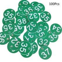 반려동물칩 100Pcs 레스토랑 번호 간단한 다용도 작은 벌집 태그 교수형 구멍 착용 내성, 02 Green