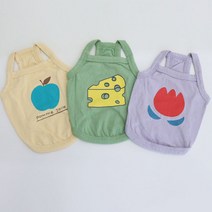 강아지옷 실용만점 워싱 티셔츠 나시티 끈나시 면 3 COLOR S-XL, 퍼플