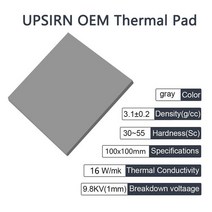 겔리드써멀패드 Upsiren-OEM 방열 실리콘 패드 CPU/GPU 그래픽 카드 수냉 열 매트 마더 보드 그리스, [01] 16W Thermal Pad, [01] 100X100X0.5mm