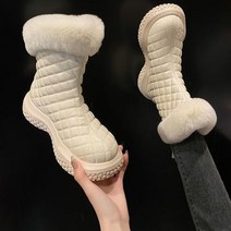 여성 겨울 어그 헌터 스노우 패딩 털 앵클 방한 야외 부츠 플러스 벨벳 두꺼운 방수 가죽 패드 패션 세트 피트 플랫 최신 신발