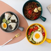 세라믹 손잡이 볼 북유럽스타일 그릇, 그린