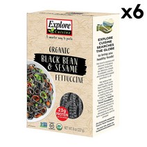 검은콩-참깨 페투치니 파스타 227g x 6팩 Explore Cuisine