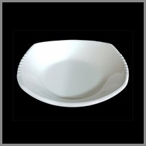 대명멜라민 미색 - 멜라민 골 사각찬기 (국내생산 멜라민 흰그릇 하얀그릇 업소용그릇), (A-4-01), 1호
