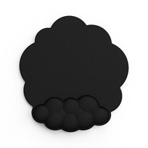 프라홈 뭉개구름 메모리폼 키보드패드 마우스패드 손목보호받침대, 블랙 마우스, 1개