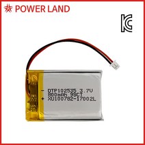 DTP 102535 3.7V 800mAh 리튬폴리머/배터리/충전지, 1개